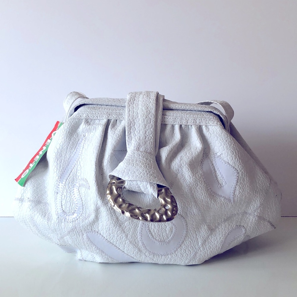 VENETO vintage womens shoulder purse pleather PVC doctor-style opening BNWT